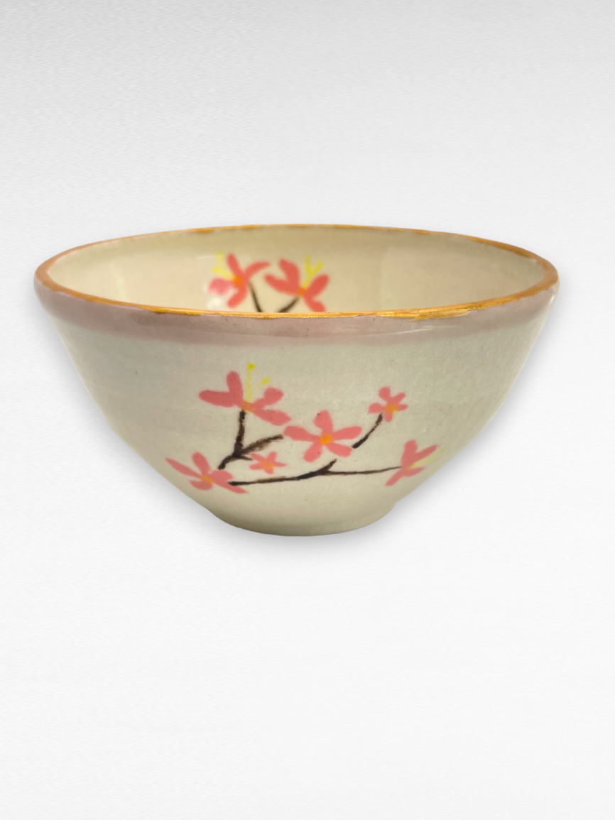 Kalon Ceramics | Small Ceramic Bowl with Japanese Cherry Blossoms