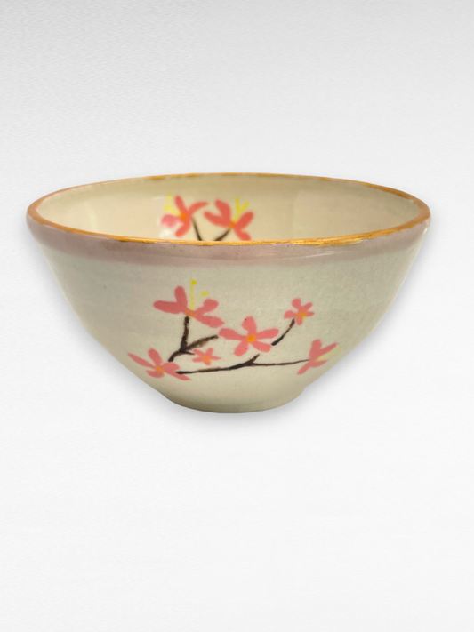 Gold Rim Sakura Bowl