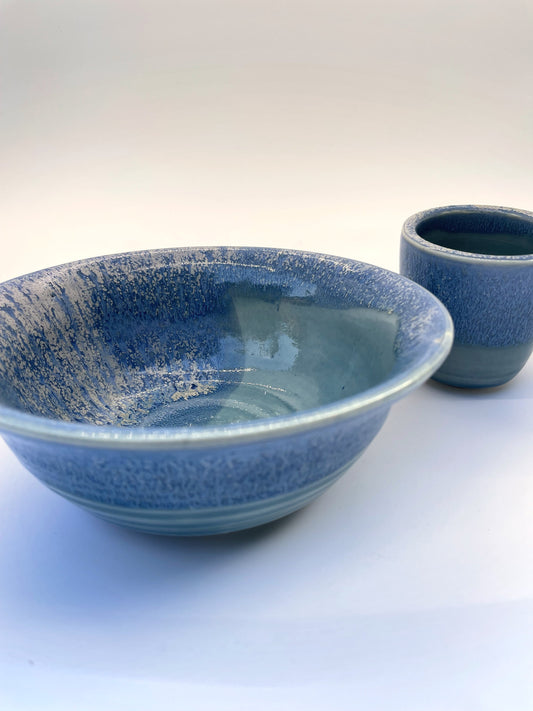 Waterfall Blue Bowl and Cup/Dip Bowl