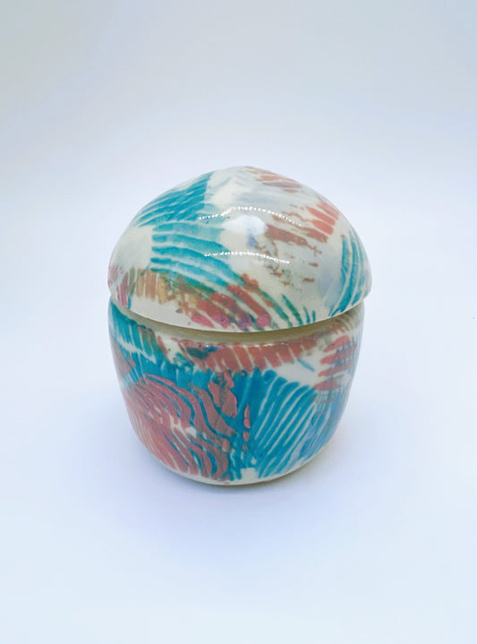 Teal and Coral Container