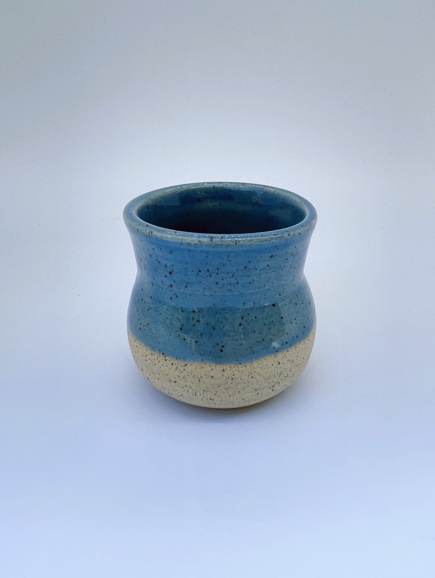 Sky-Blue Speckled Clay Pot
