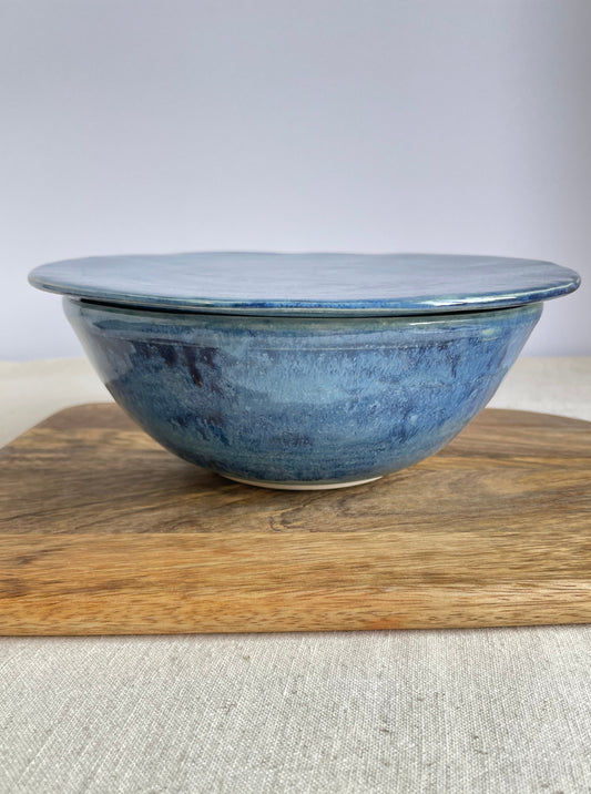 Reactive Blue Lidded Ramen Bowl