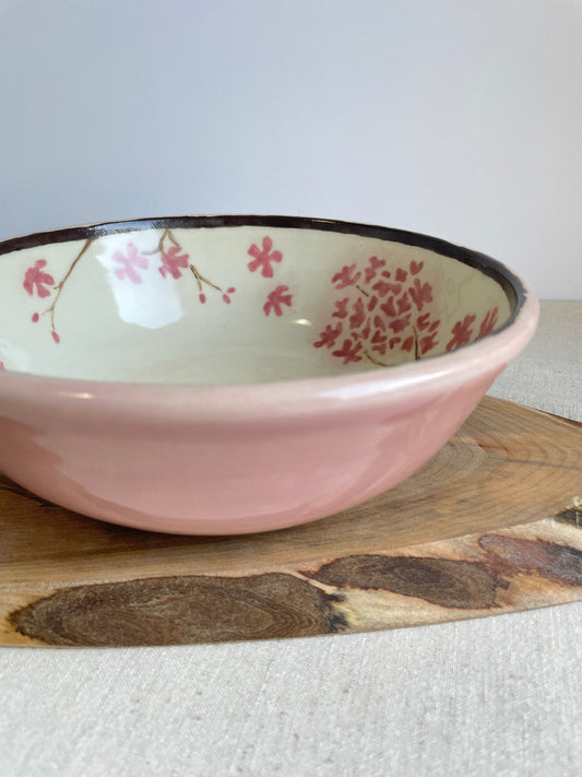 Pink Hydrangea Serving Bowl