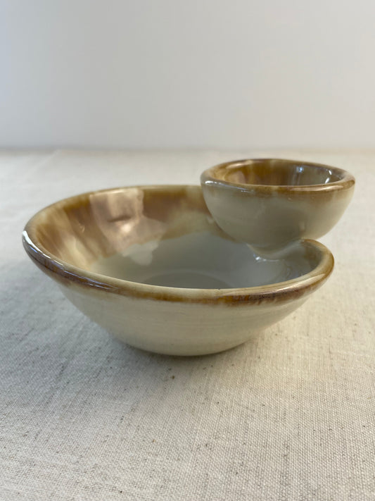Olives Bowl, Folded Edge Style, Nutmeg and Cream