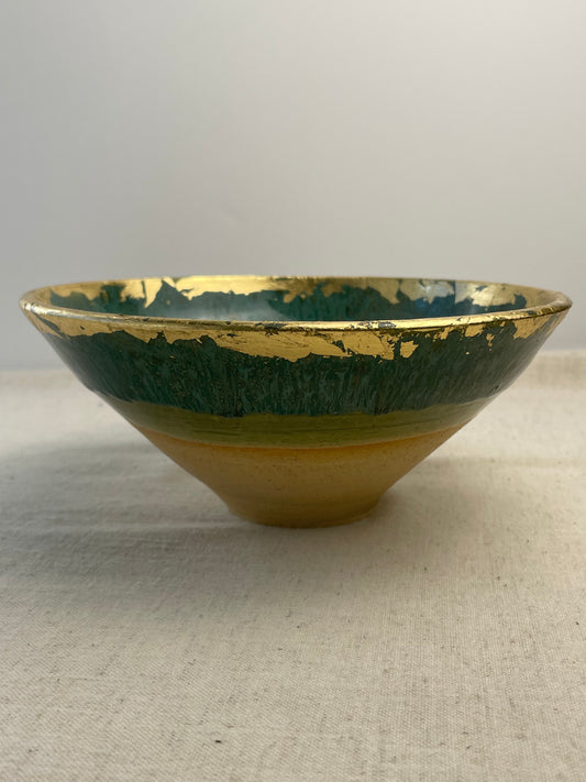 Gilded Green Bowl