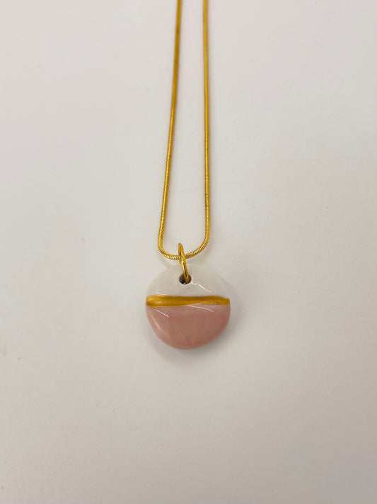 Small Charm Necklace in Blush
