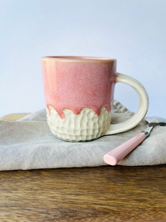 Warm Pink Carved Mug 2
