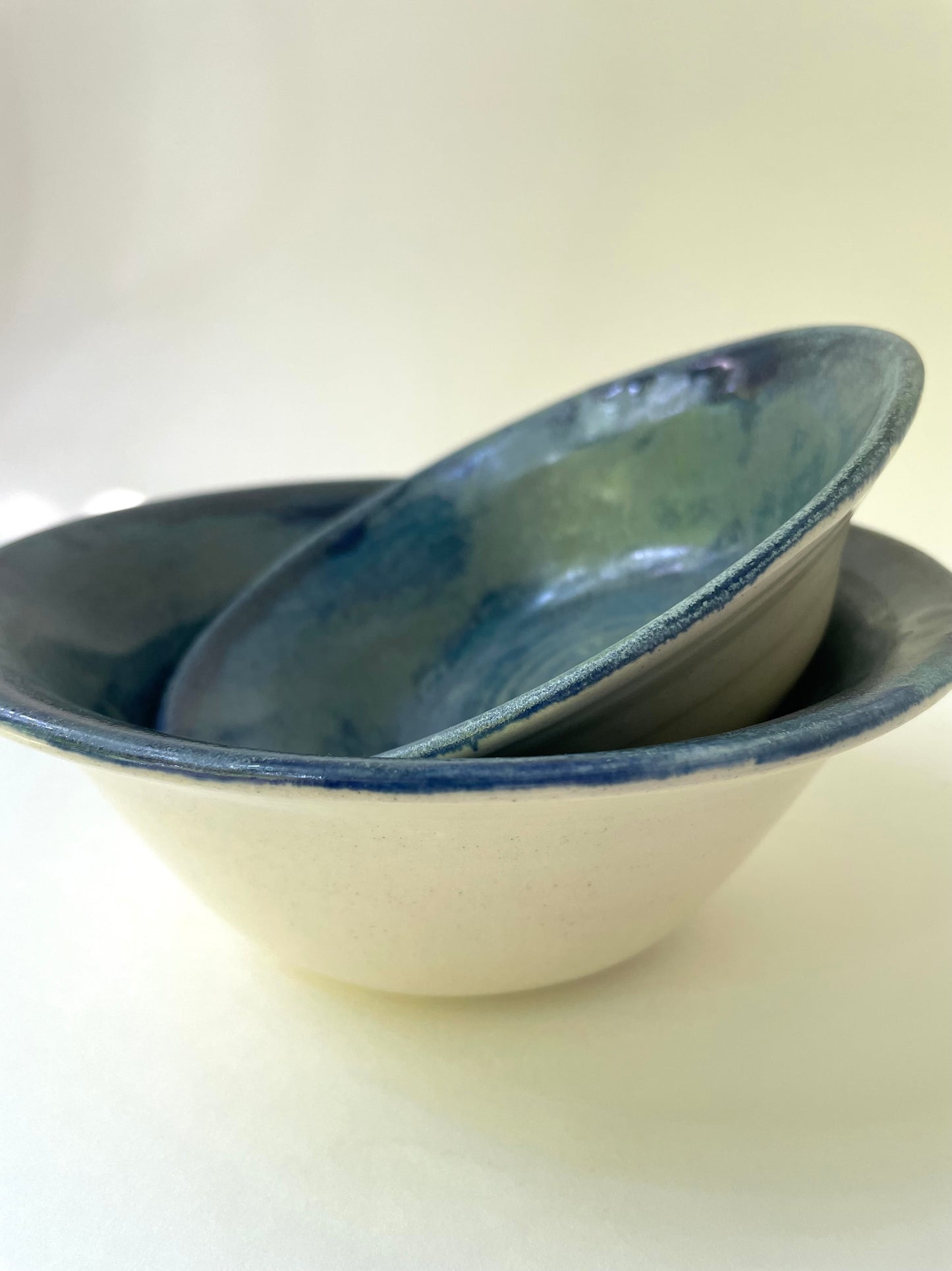 Blue Azurite Nesting Bowls, set of 2