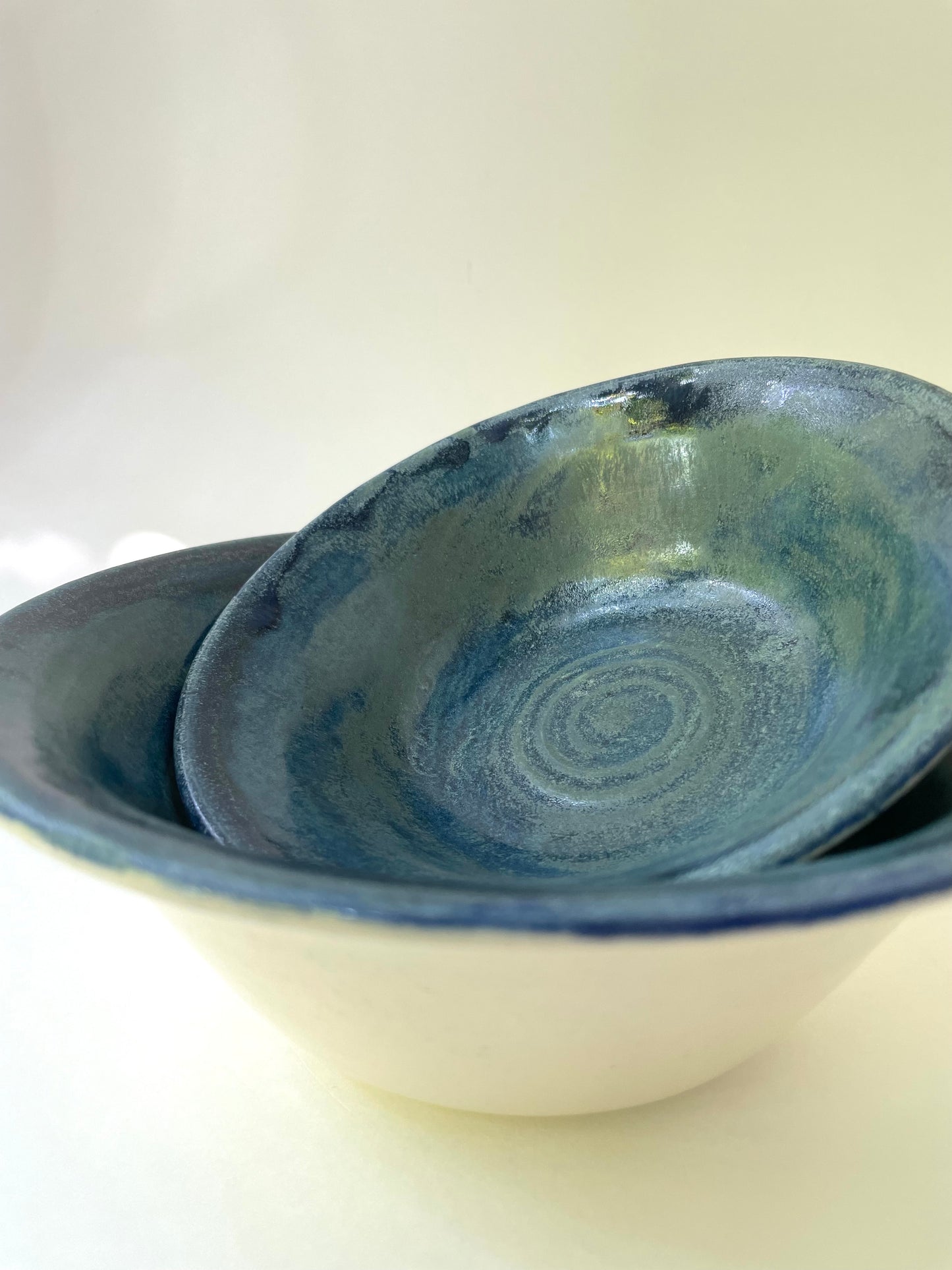 Blue Azurite Nesting Bowls, set of 2