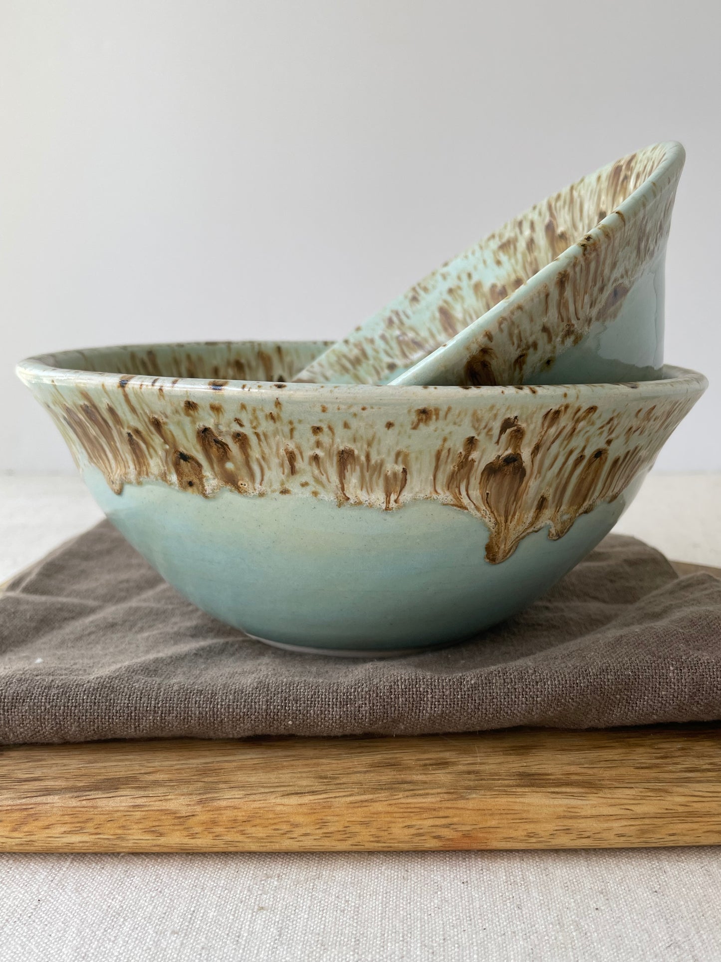 Blue and Birch Bowl, 8 inch