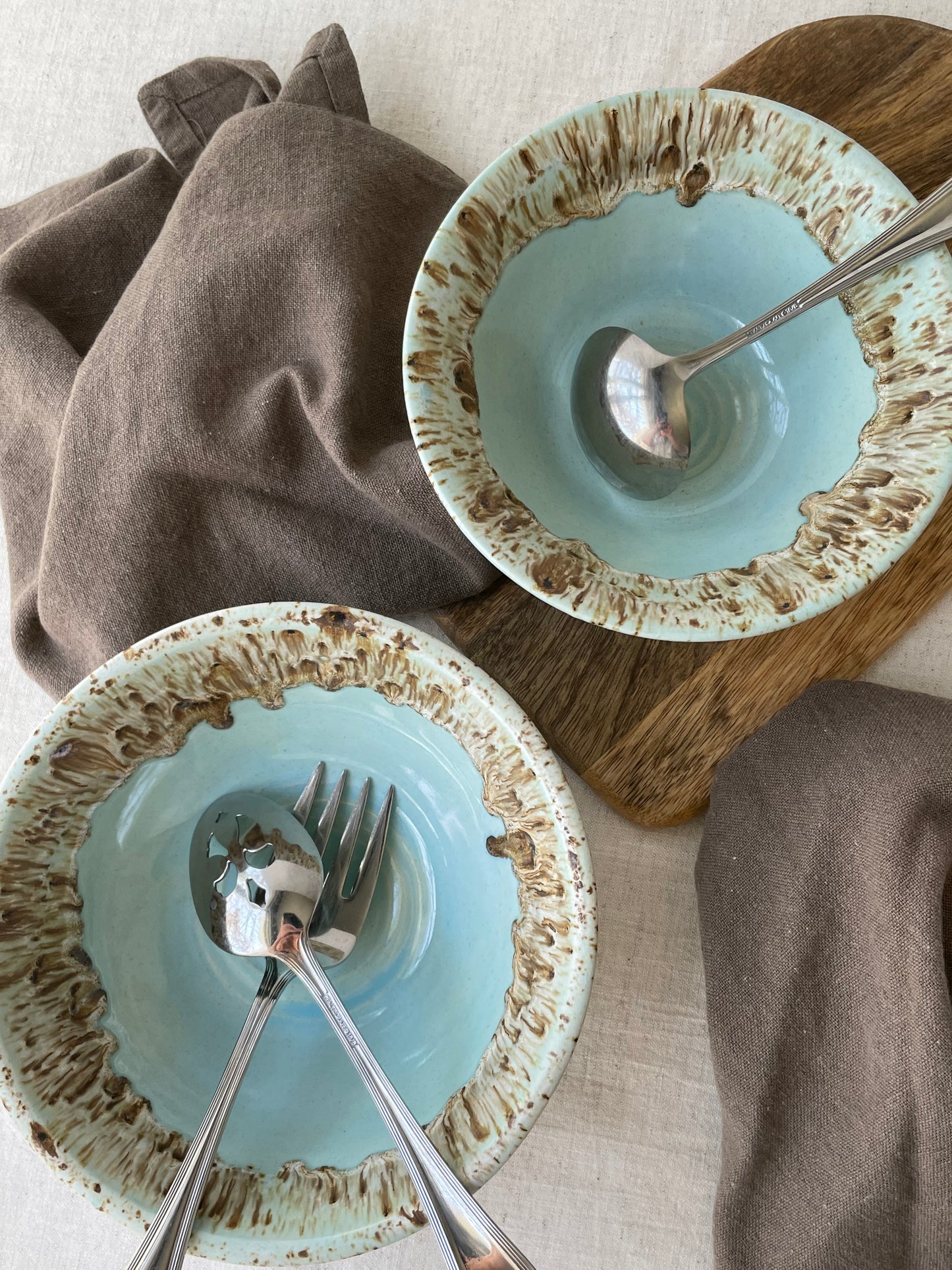 Blue and Birch Bowl, 7 inch