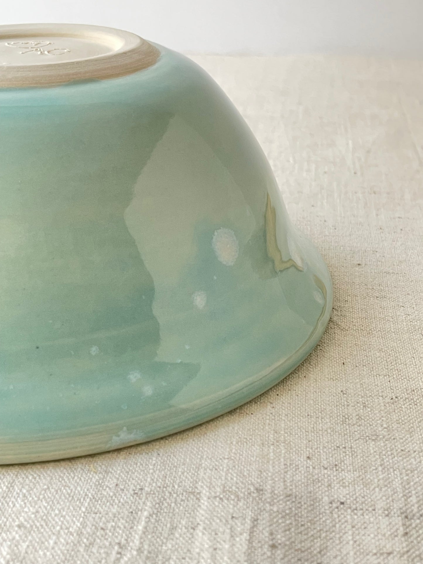 Turquoise with Crystals Serving Bowl, 6.5 inch wide