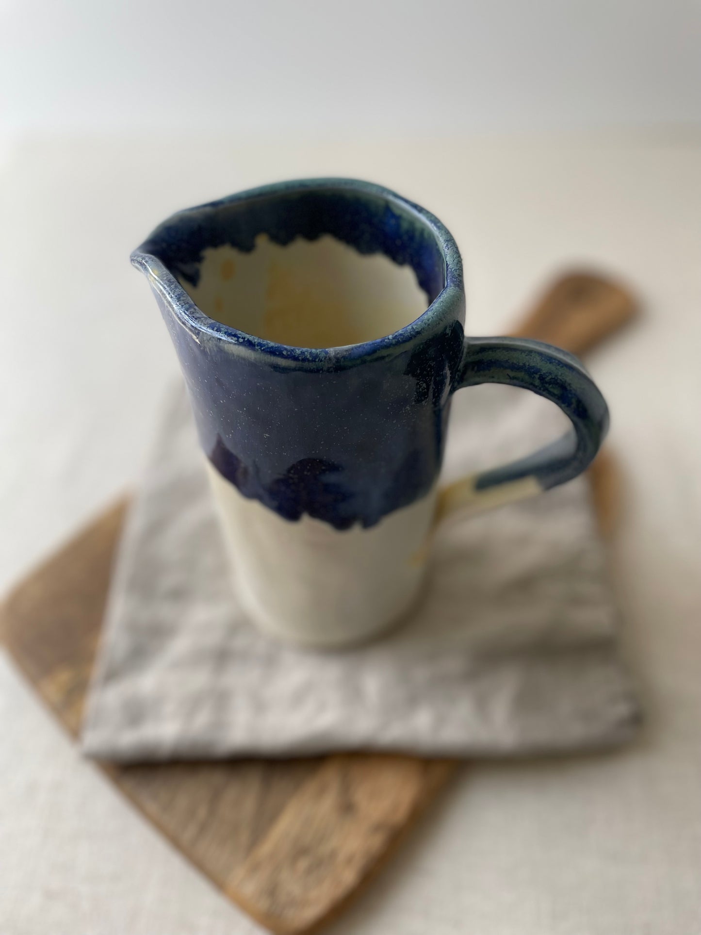Sapphire and White Pitcher