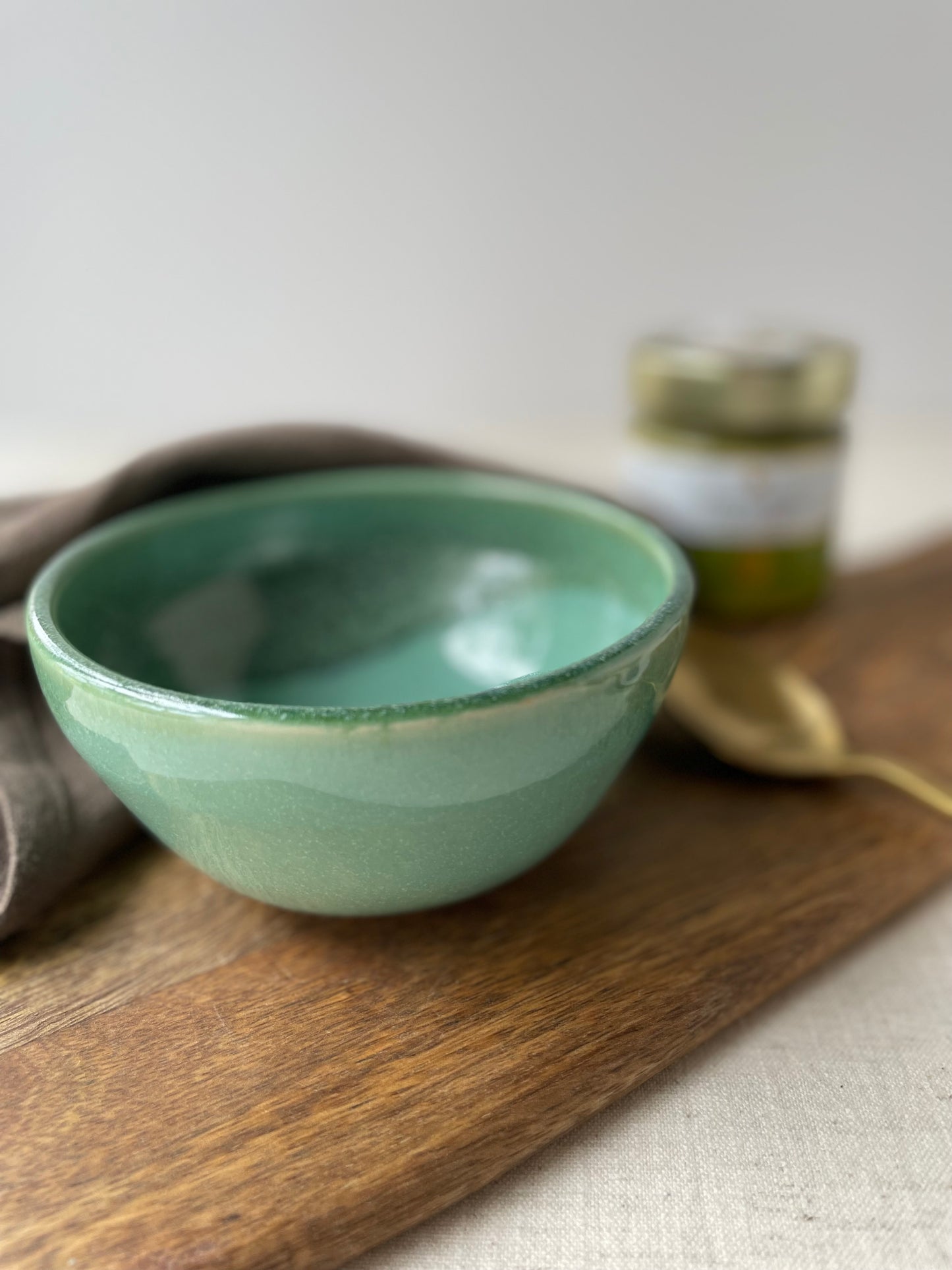 Dappled Green Bowl, 5 inch