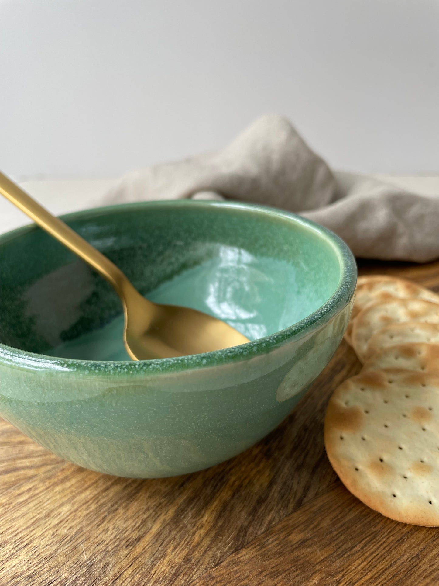 Dappled Green Bowl, 5 inch