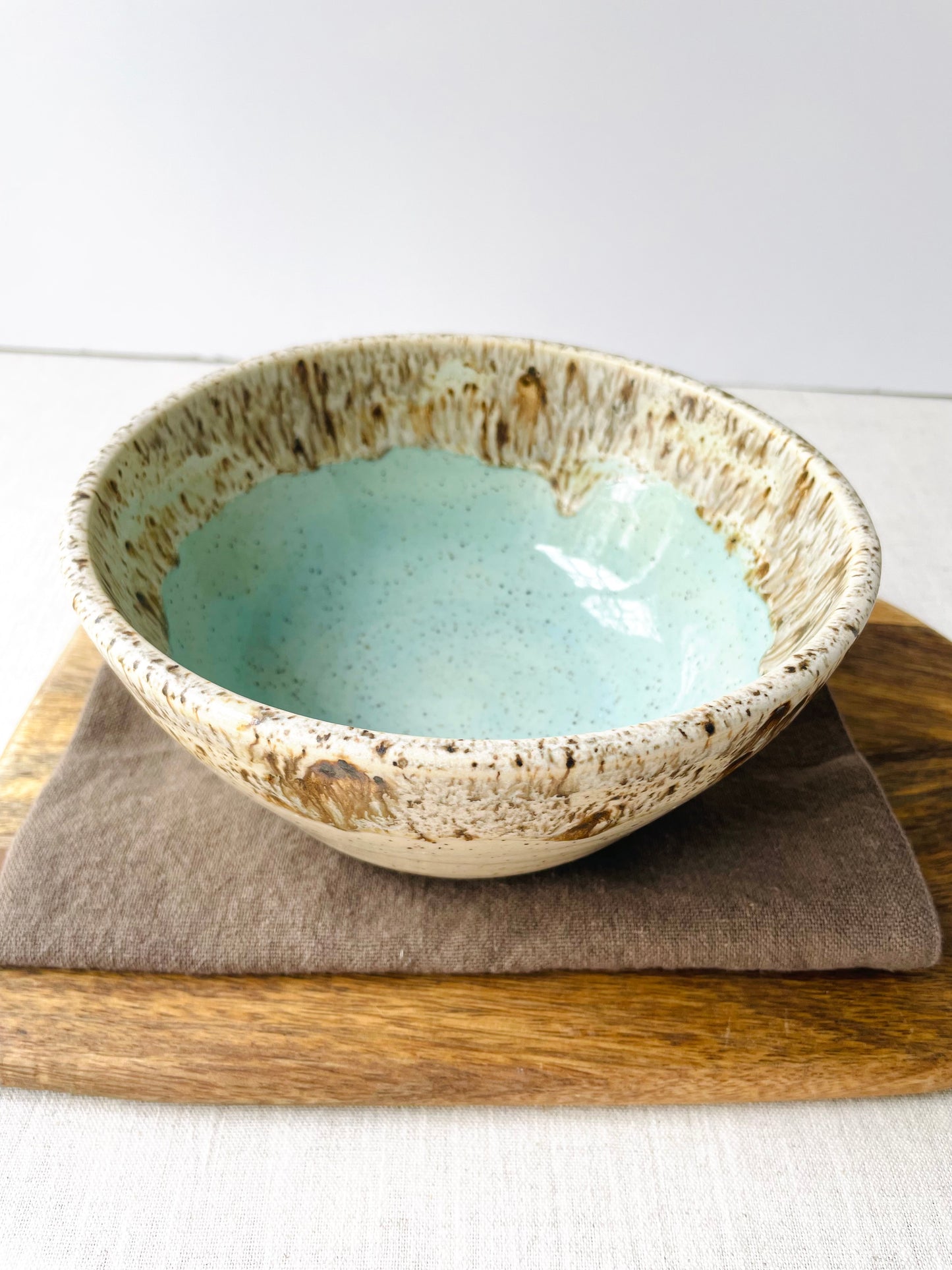 Blue and Birch Speckled Bowl