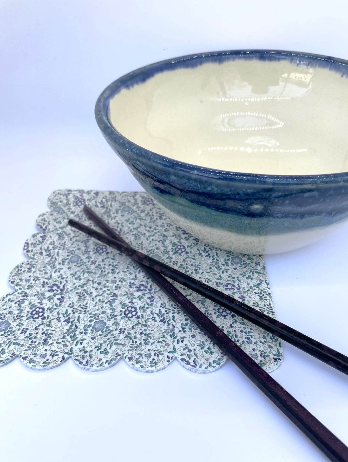 Sapphire Circle Lidded Ramen Bowl