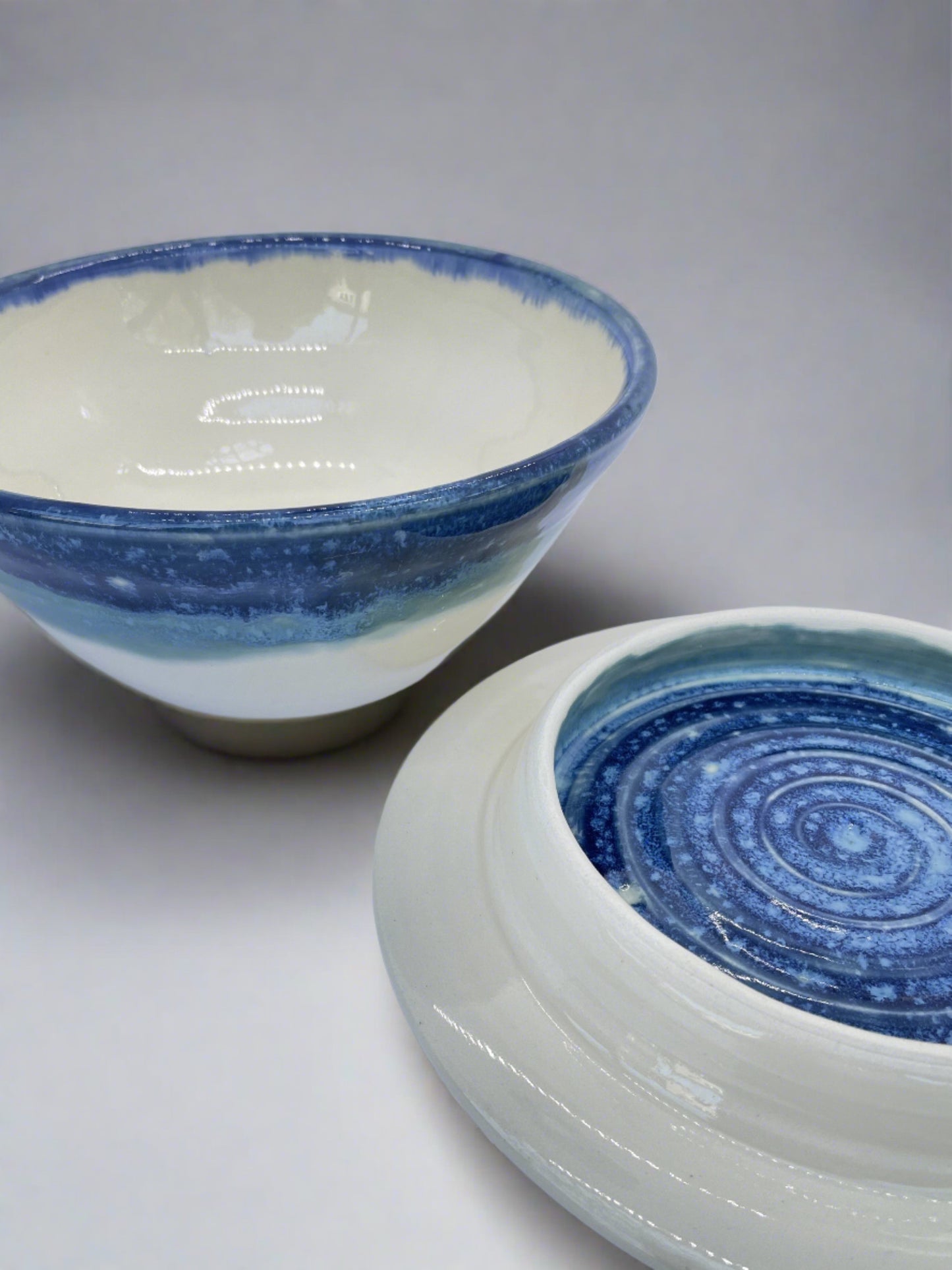 Sapphire Circle Lidded Ramen Bowl