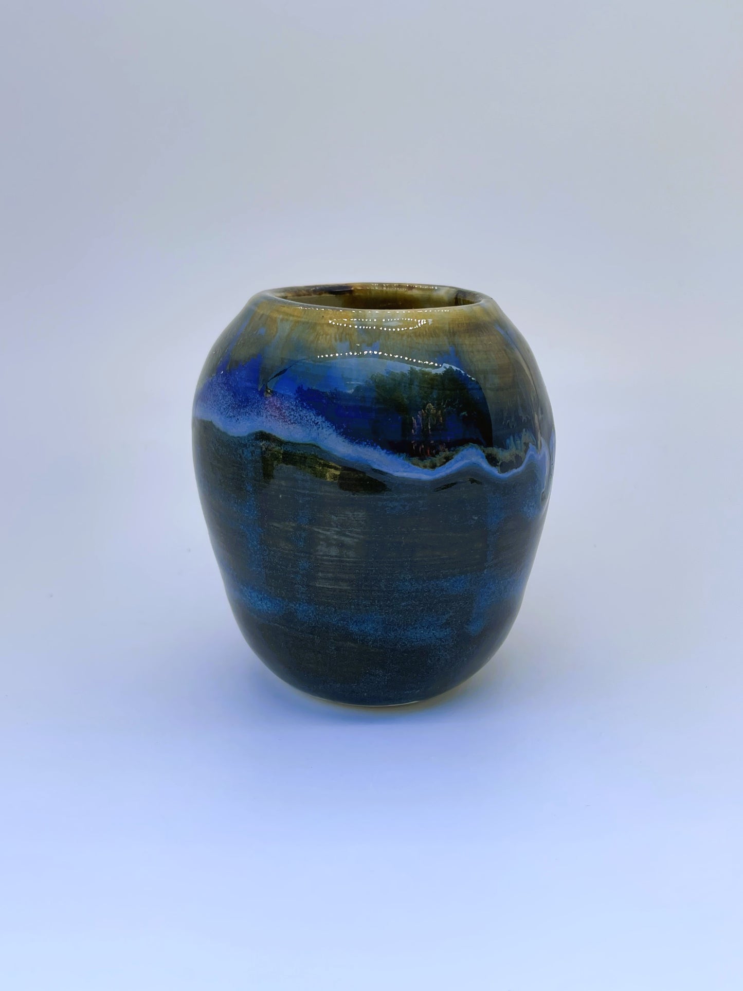 Blue Variegated Bud Vase