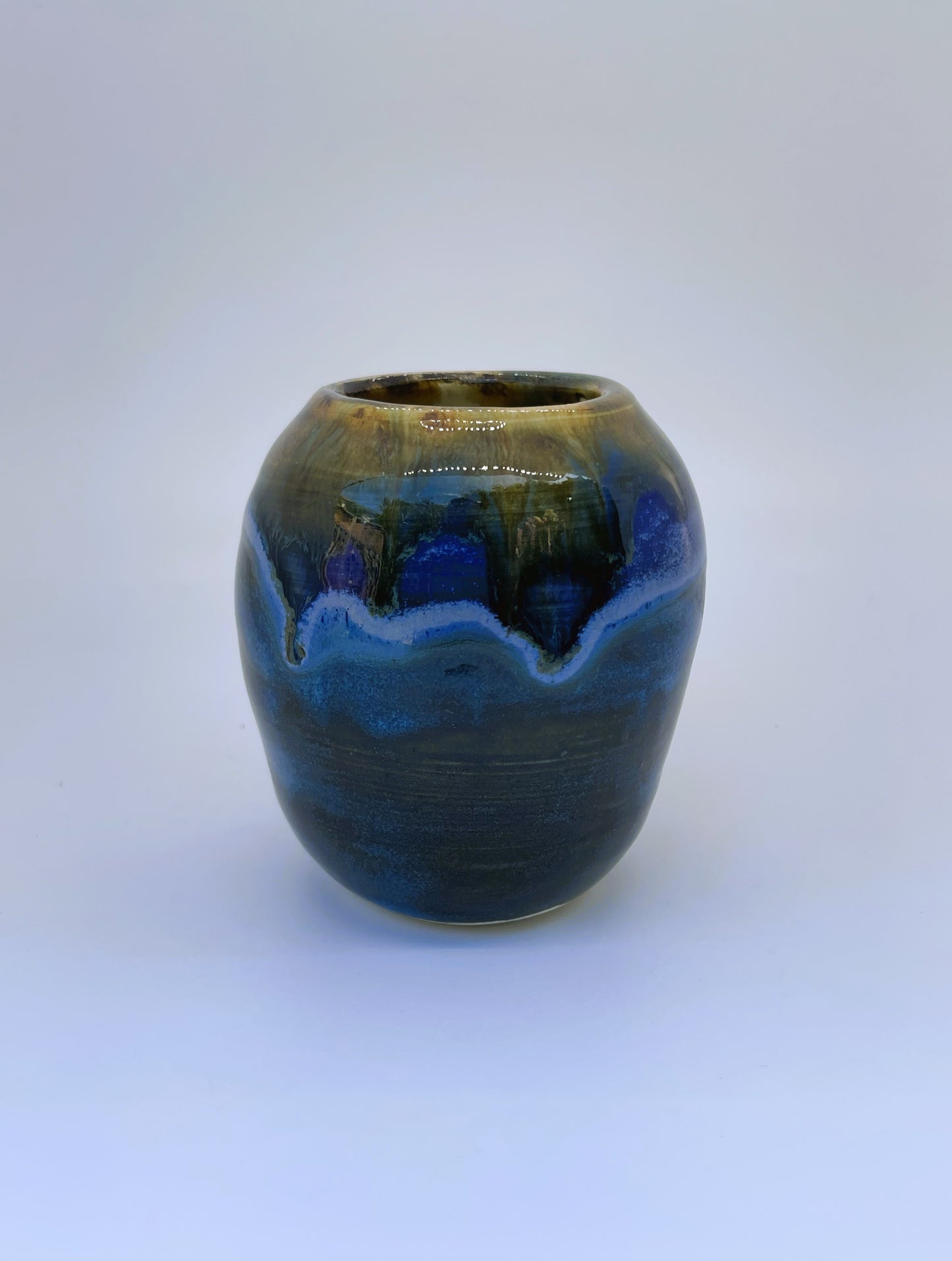 Blue Variegated Bud Vase