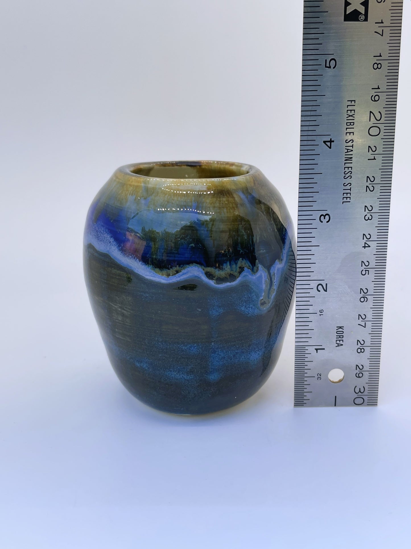 Blue Variegated Bud Vase