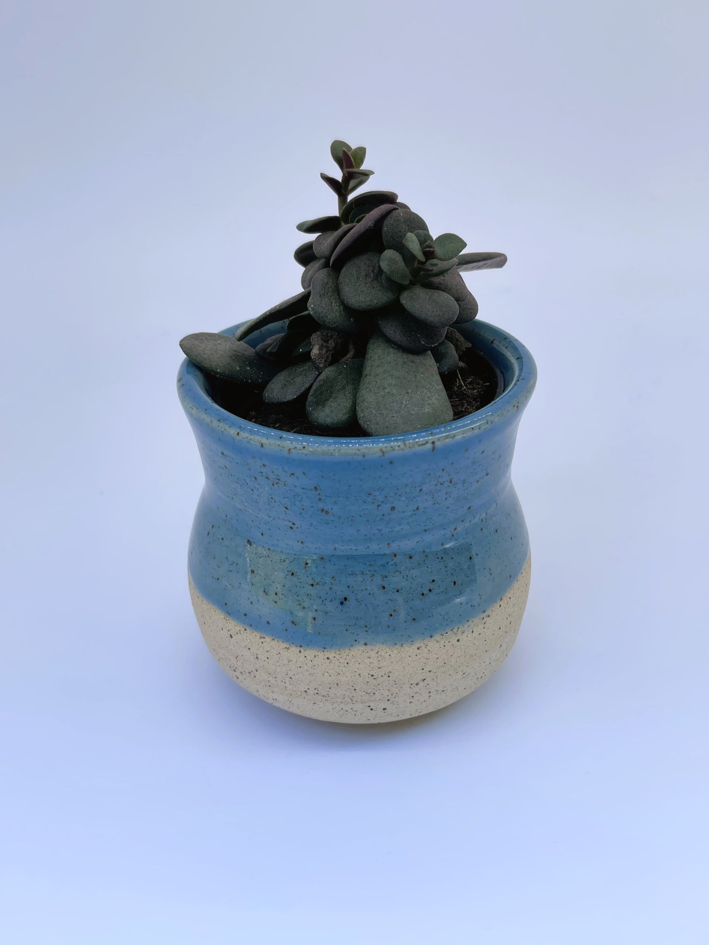 Sky-Blue Speckled Clay Pot