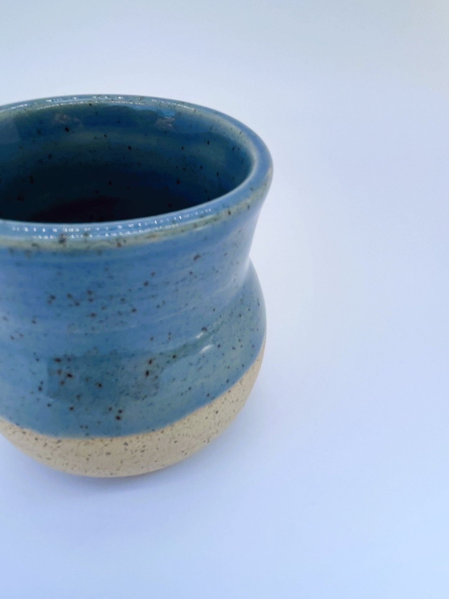 Sky-Blue Speckled Clay Pot