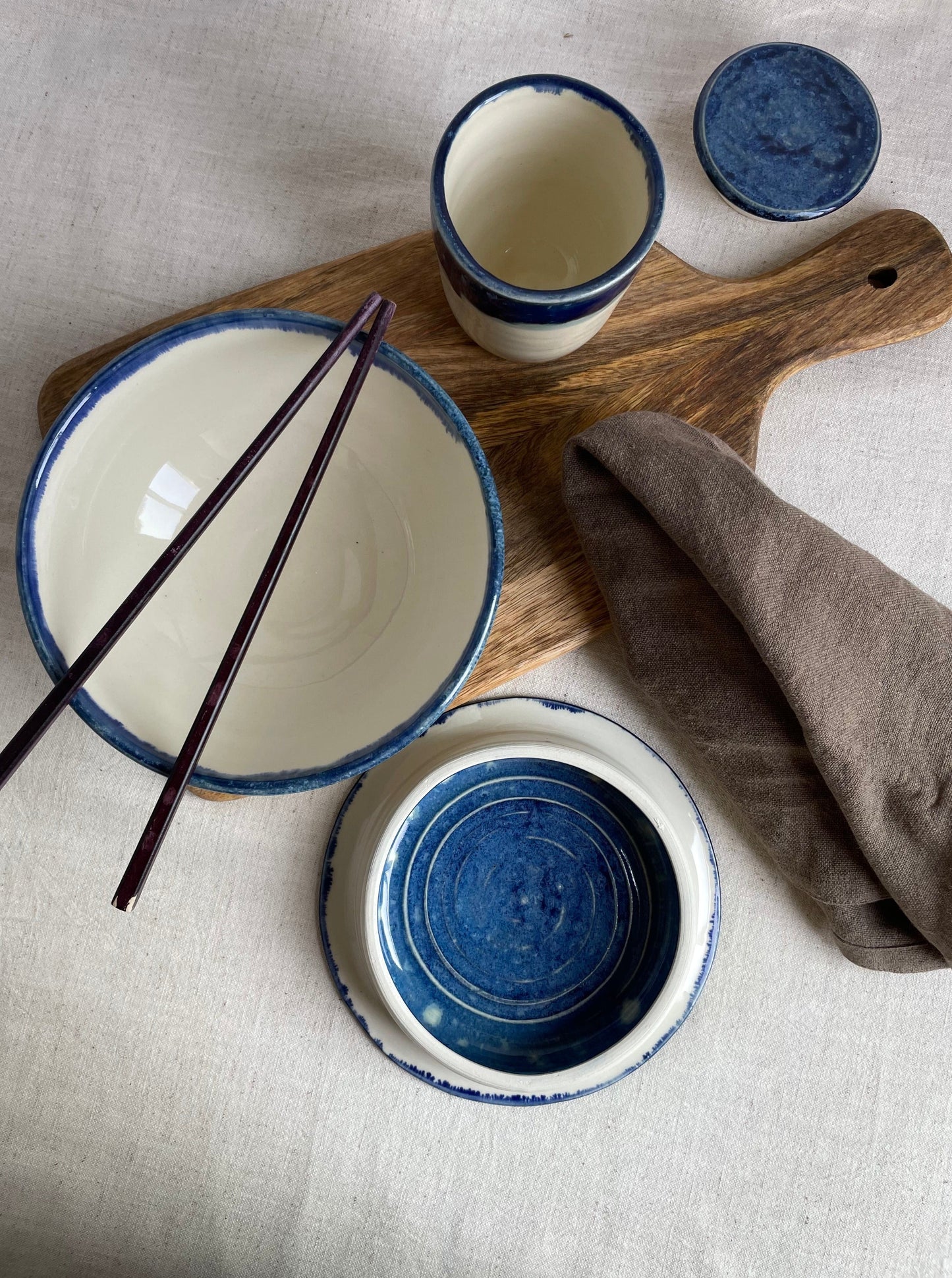 Sapphire Lidded Ramen Bowl