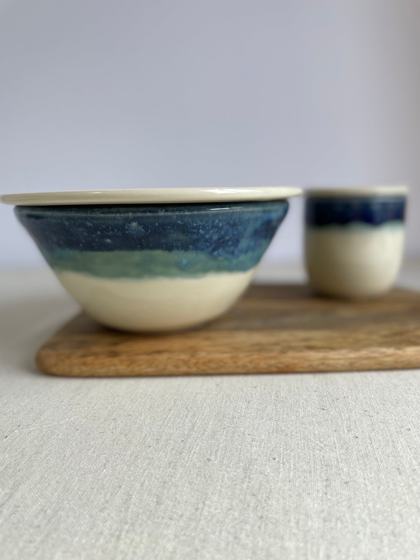 Sapphire Circle Lidded Ramen Bowl