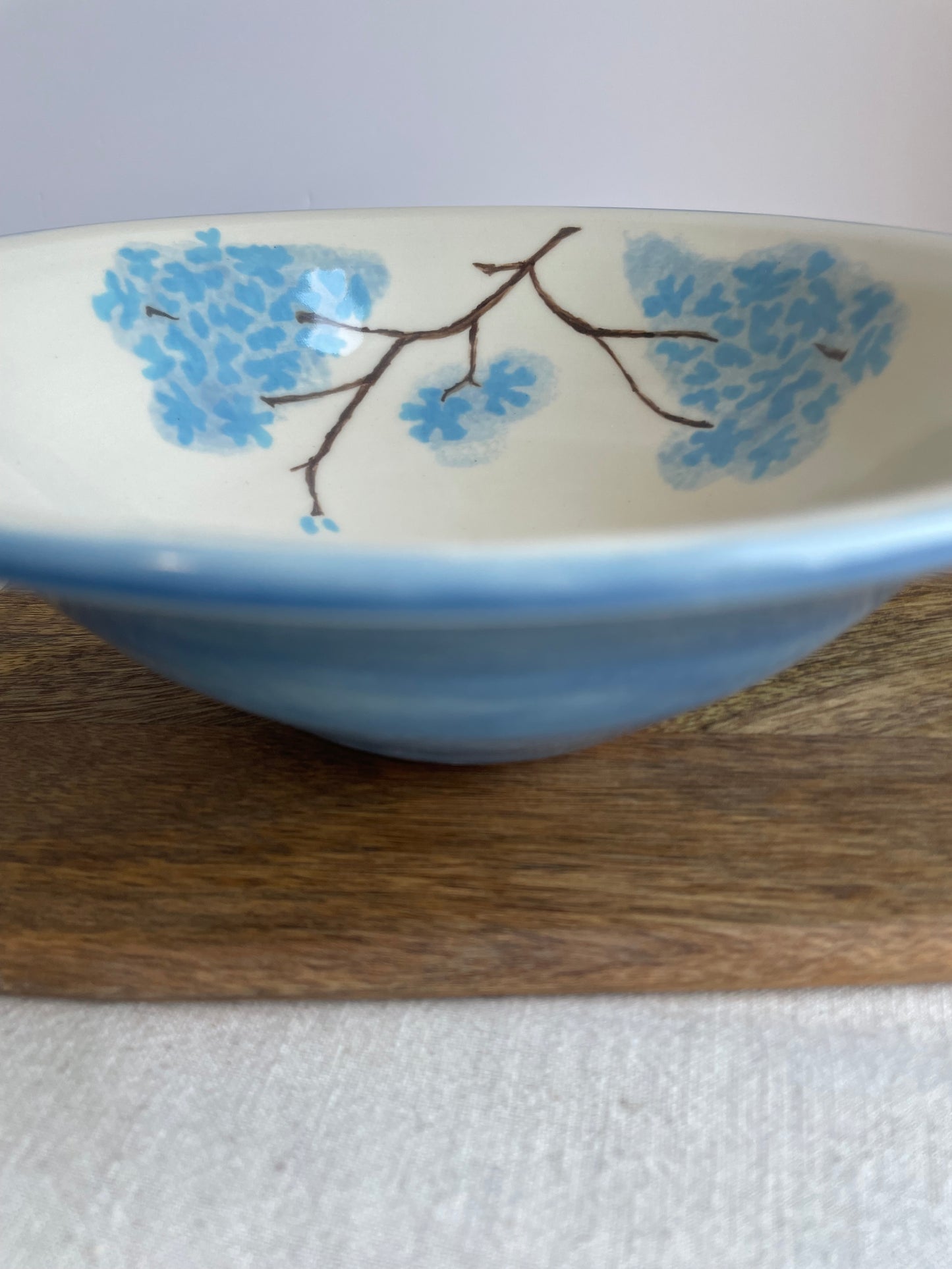 Blue Hydrangea Serving Bowl