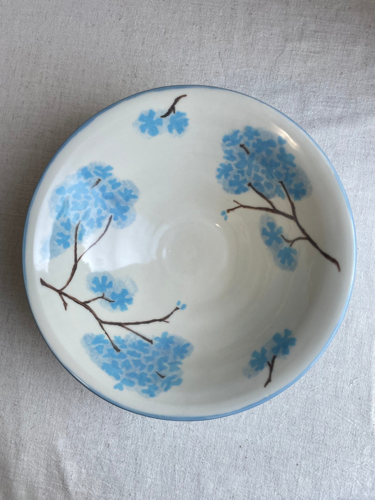 Blue Hydrangea Serving Bowl