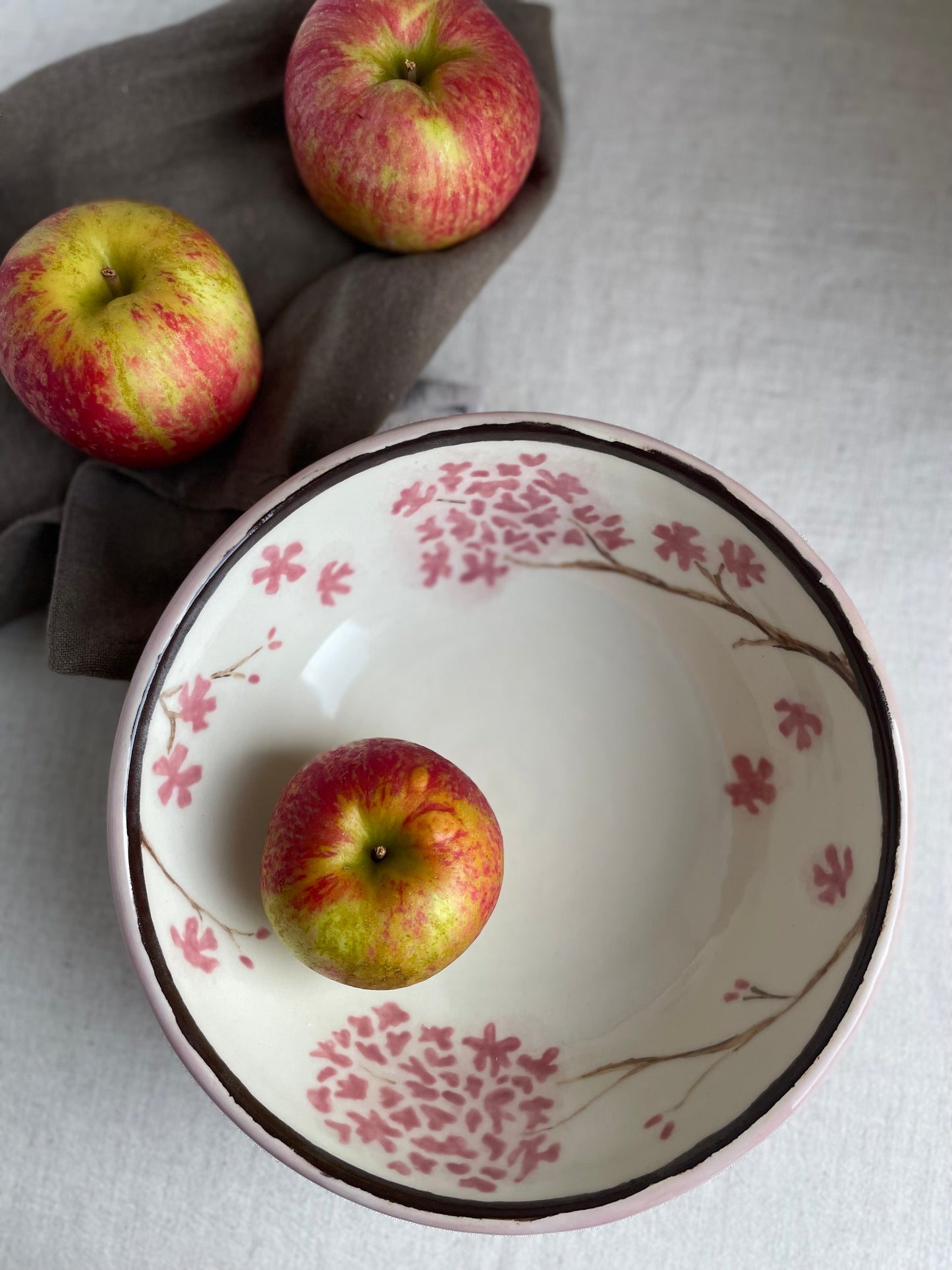 Pink Hydrangea Serving Bowl