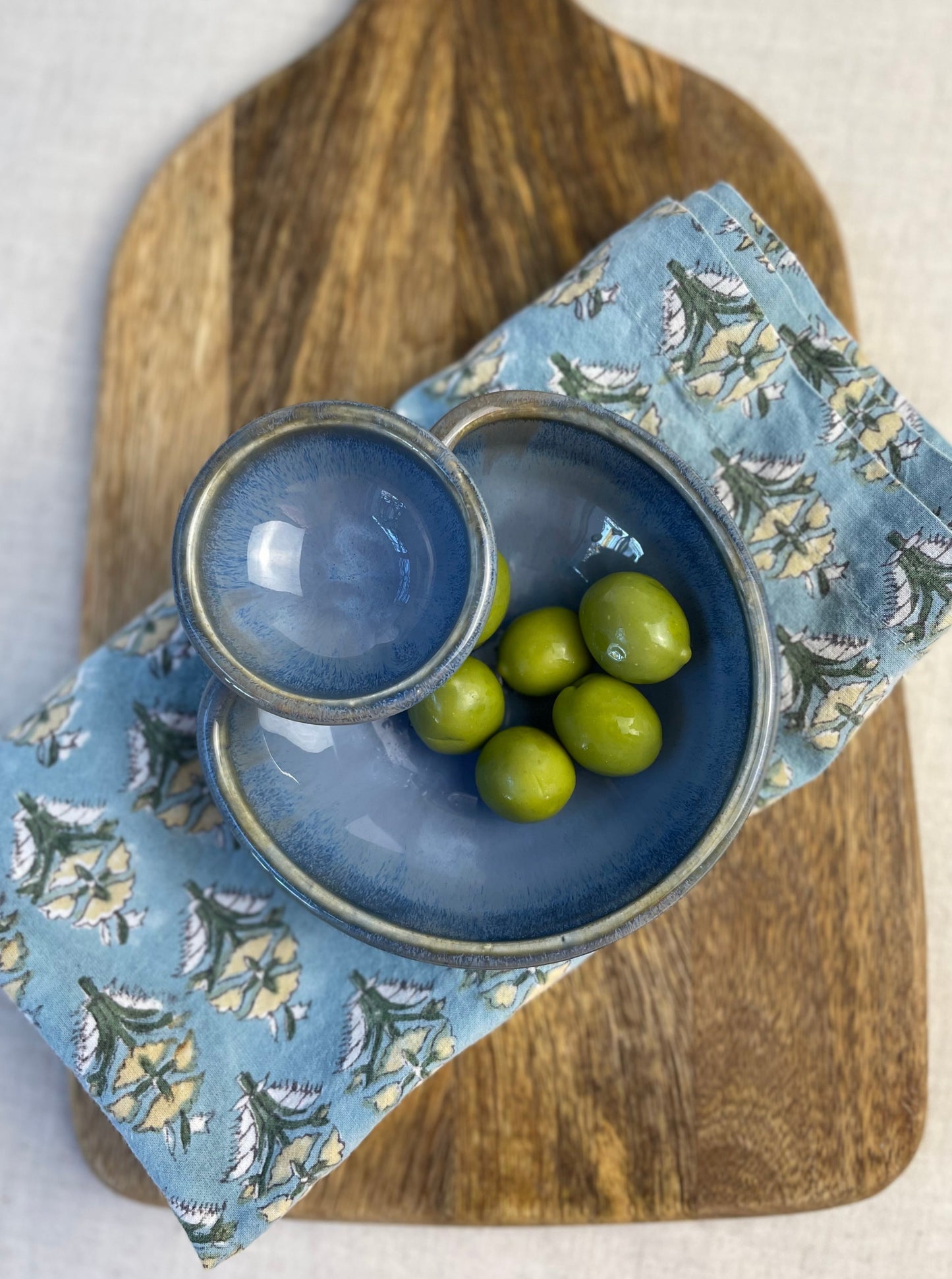 Olives Bowl, Folded Edge Style, Blueberry