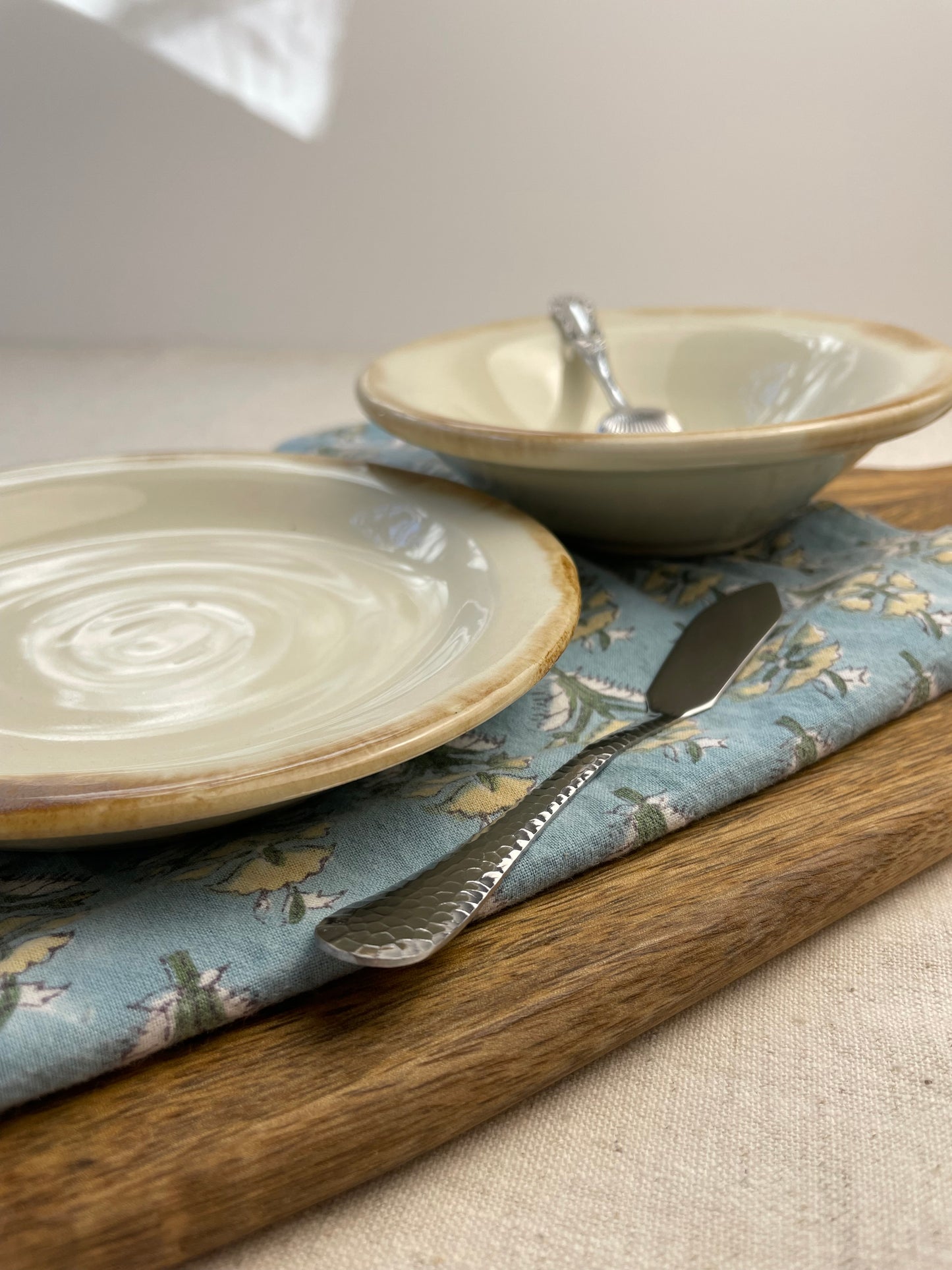 Appetizer Bowl and Plate Set, Nutmeg and Cream