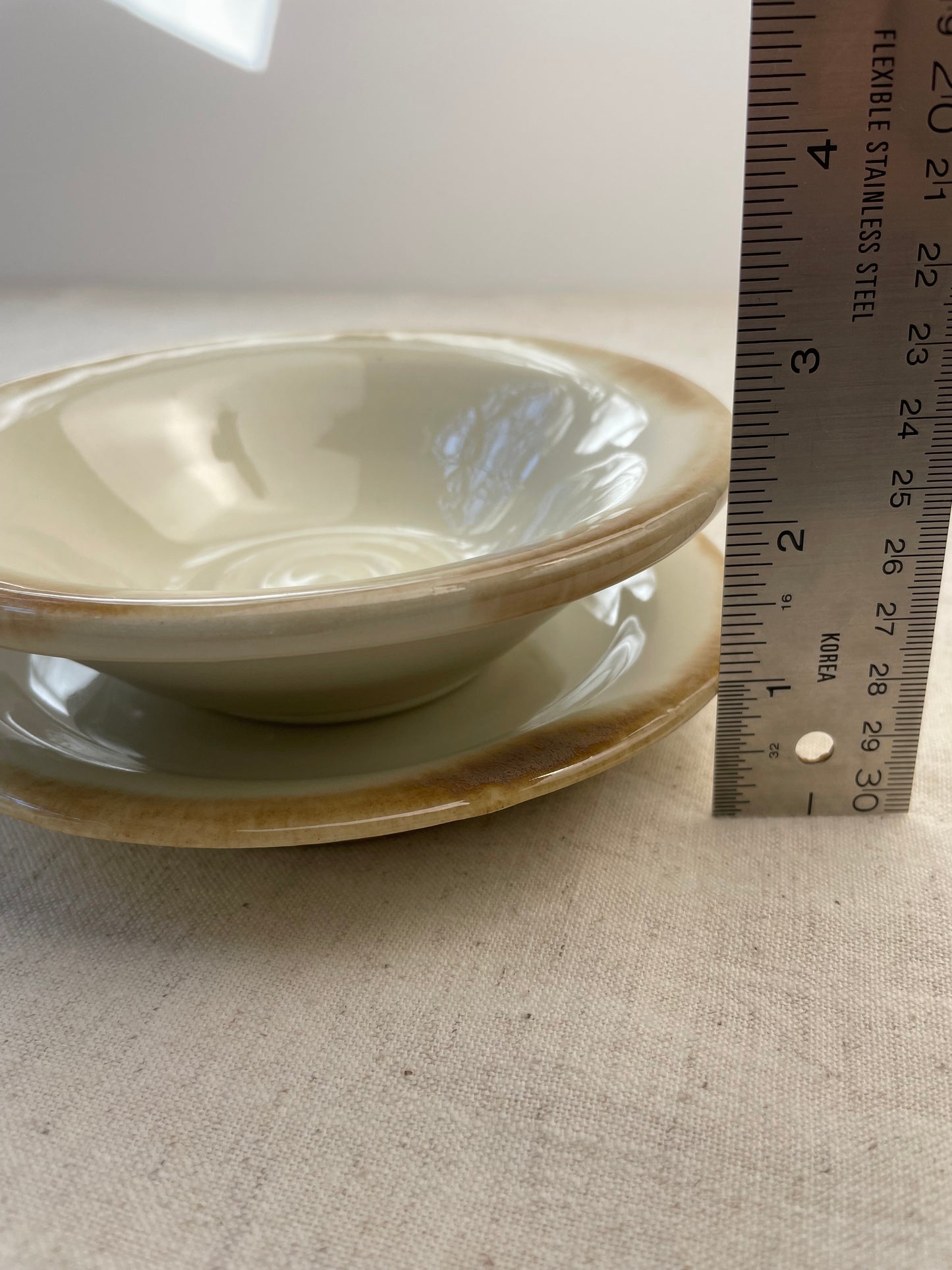 Appetizer Bowl and Plate Set, Nutmeg and Cream