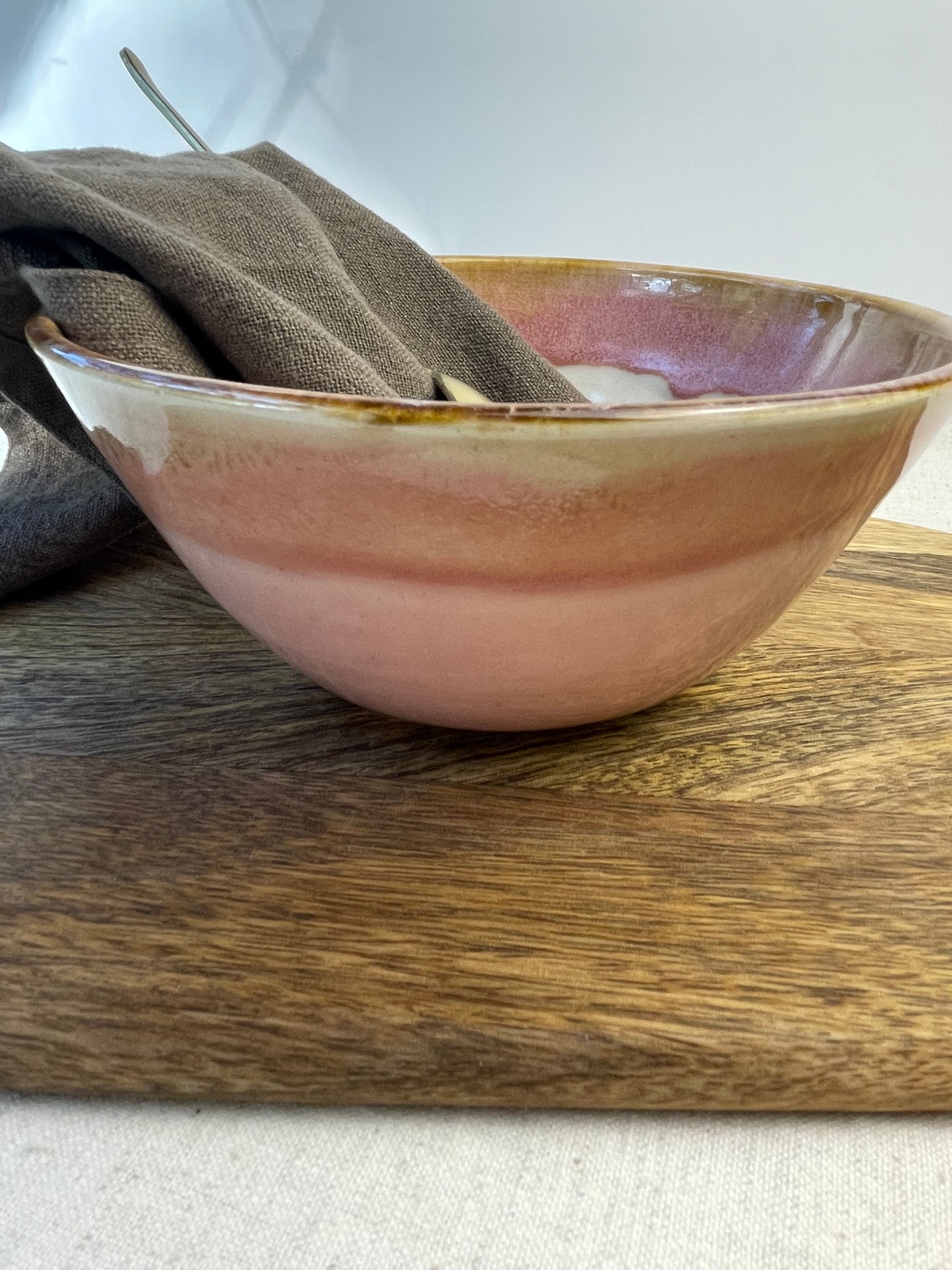 Pink Straight Rim Bowl