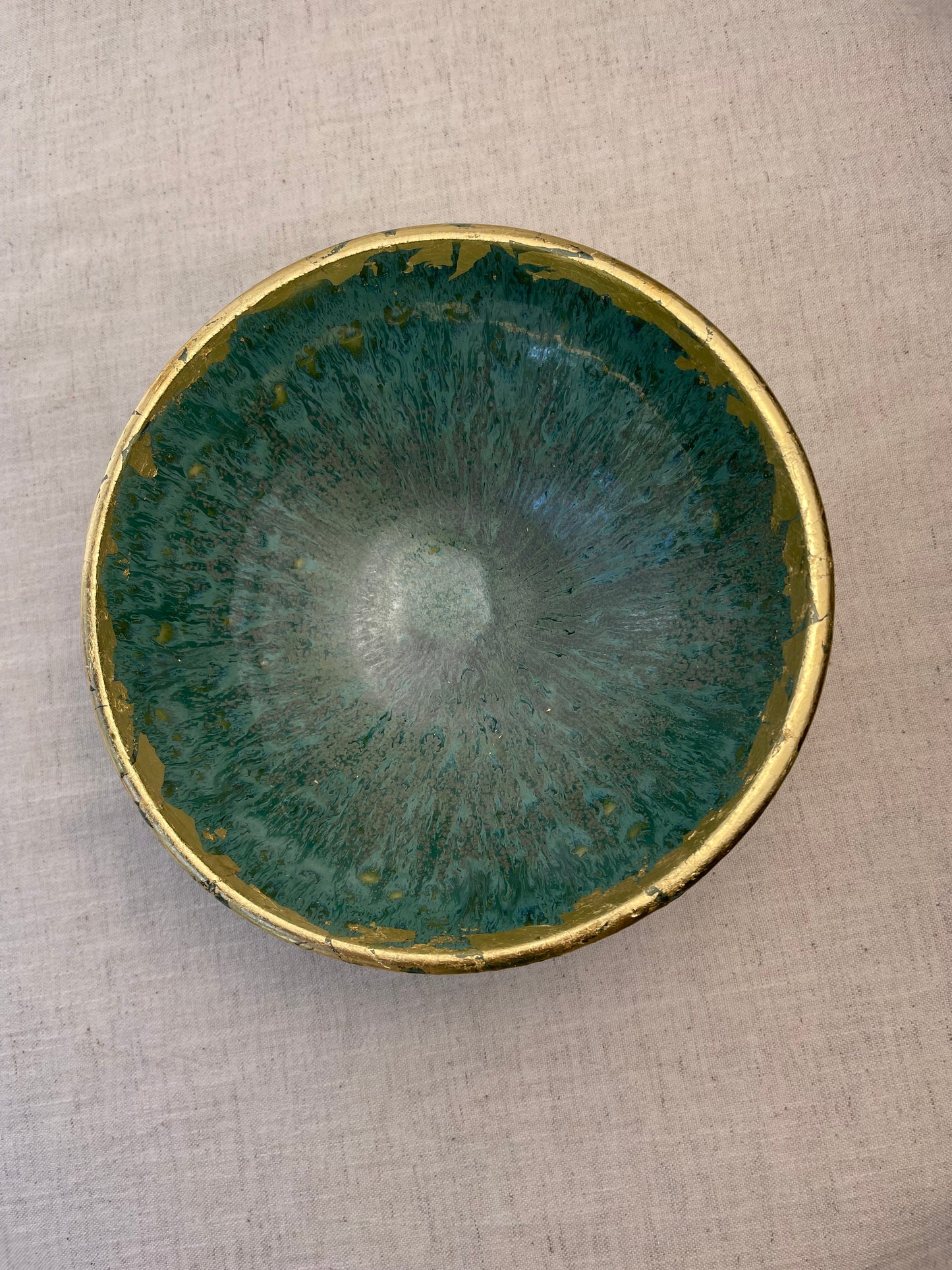 Gilded Green Bowl