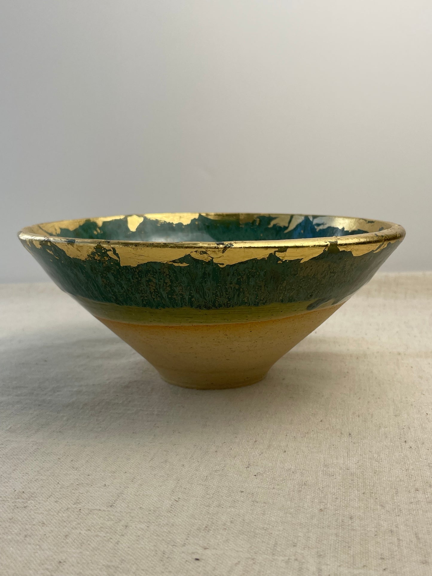 Gilded Green Bowl