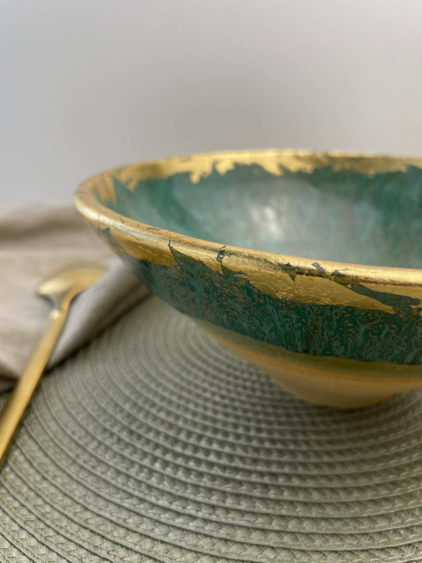 Gilded Green Bowl