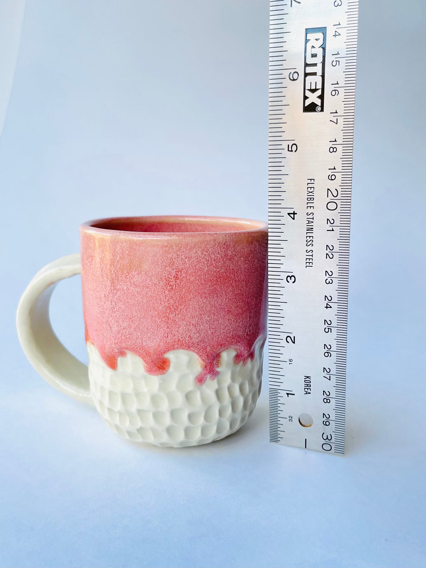 Warm Pink Carved Mug 2