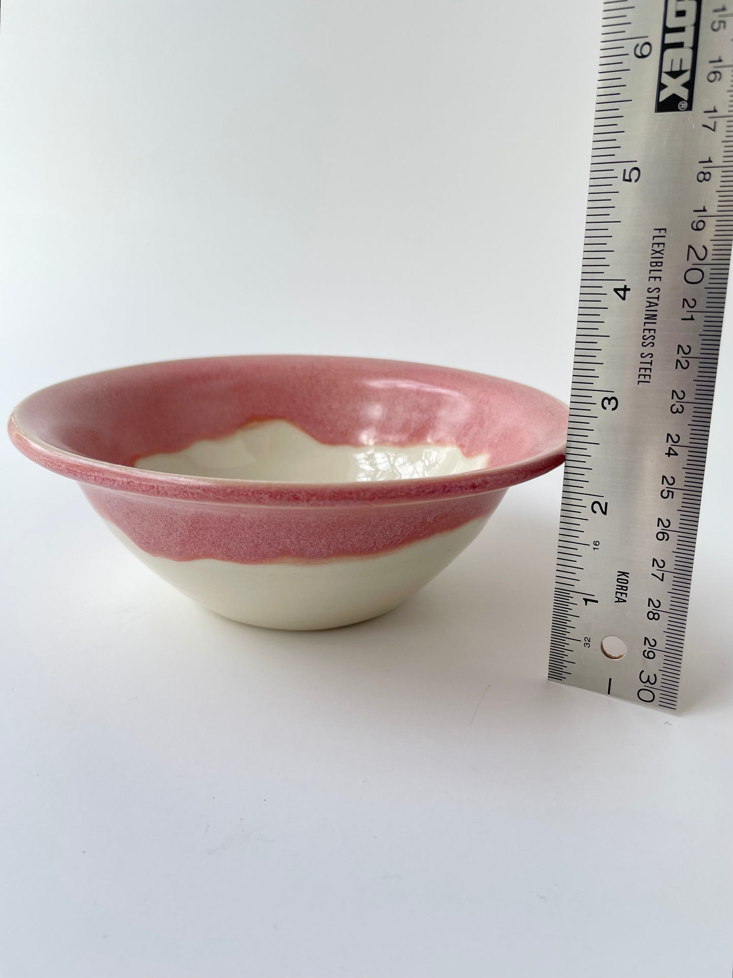 Warm Pink and White Nesting Bowls, set of 2