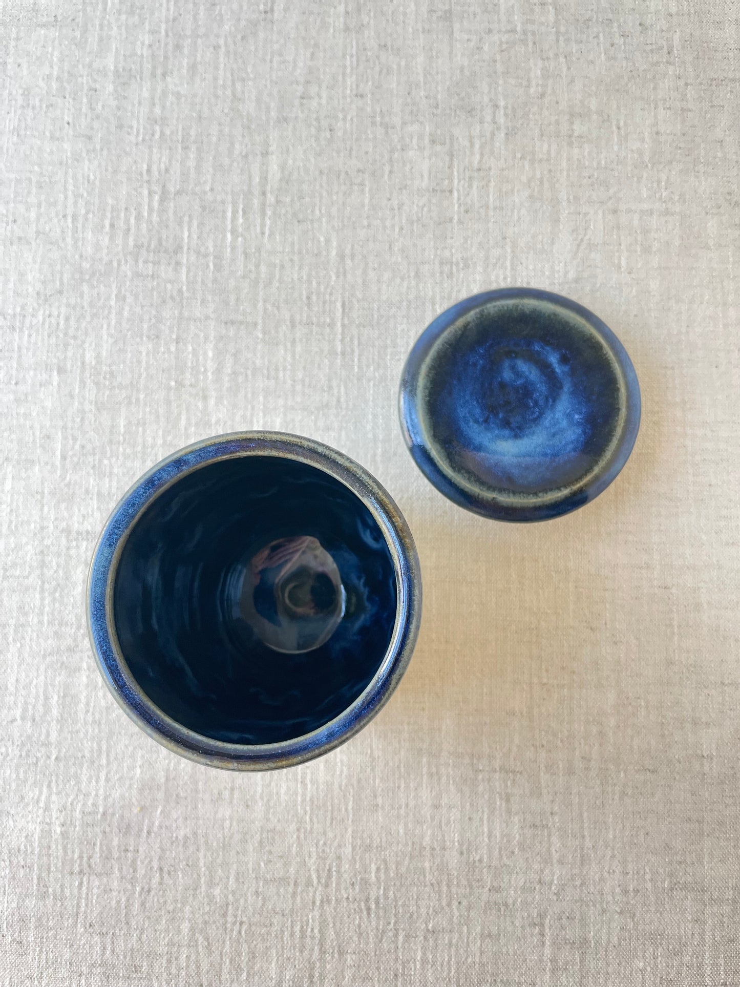 Double Blue Lidded Yunomi