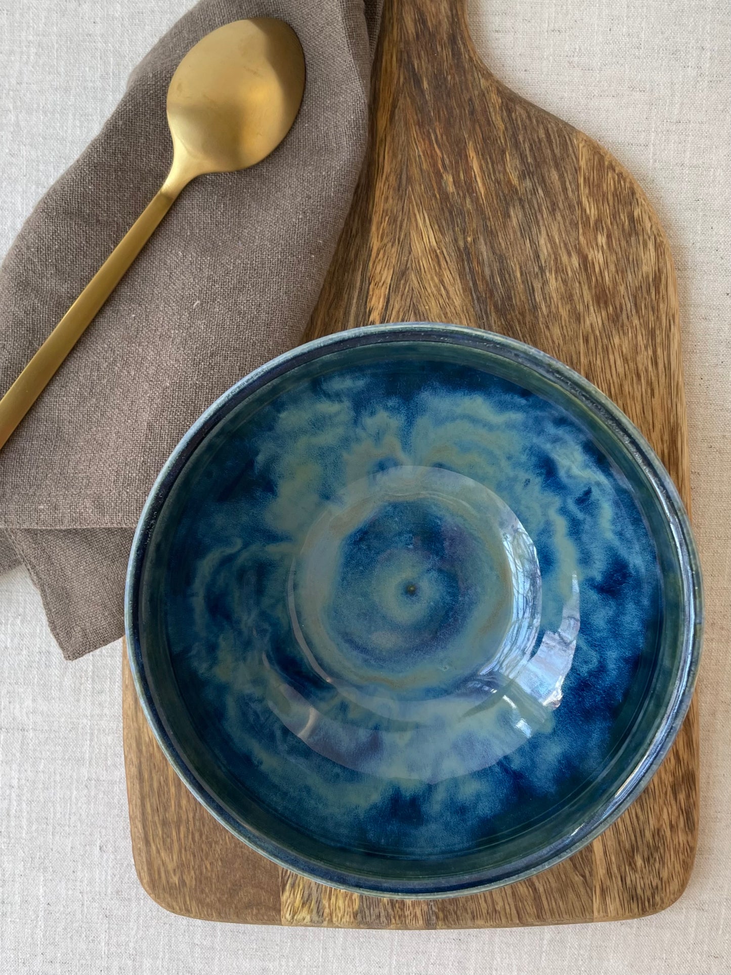 Swirled Blues Bowl