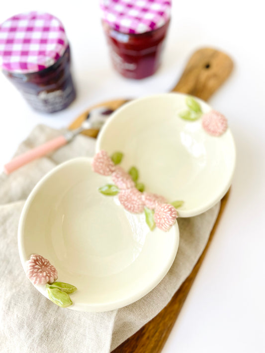 Blush Pink Mums Serving Dish