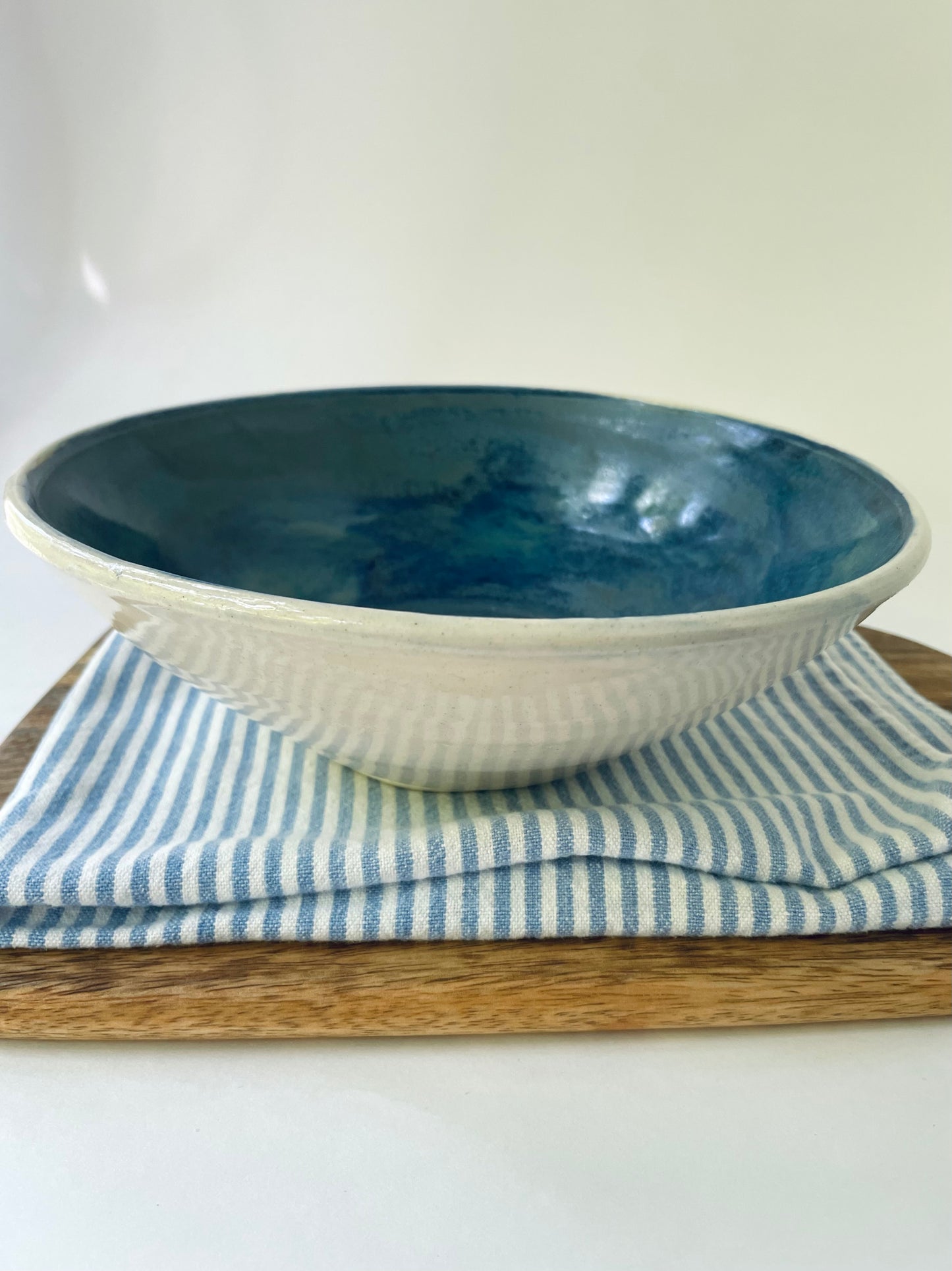 Blue Azurite Serving Bowl, 9 inch