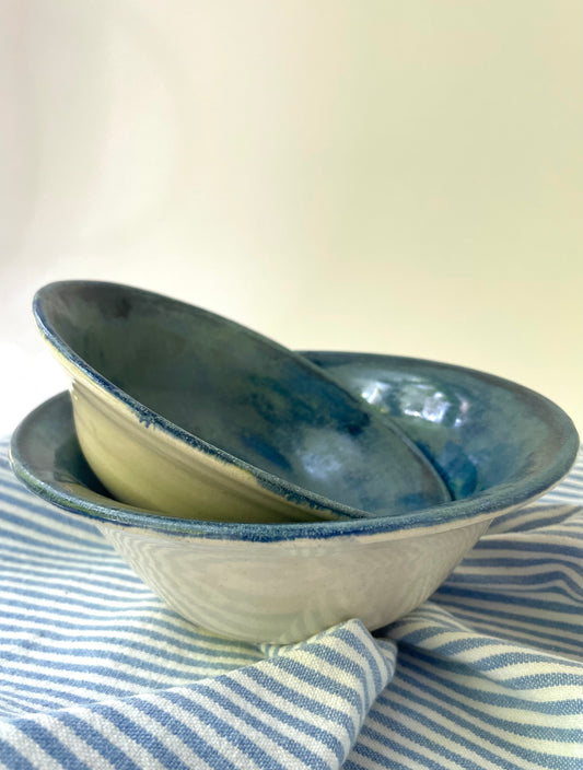Blue Azurite Nesting Bowls, set of 2