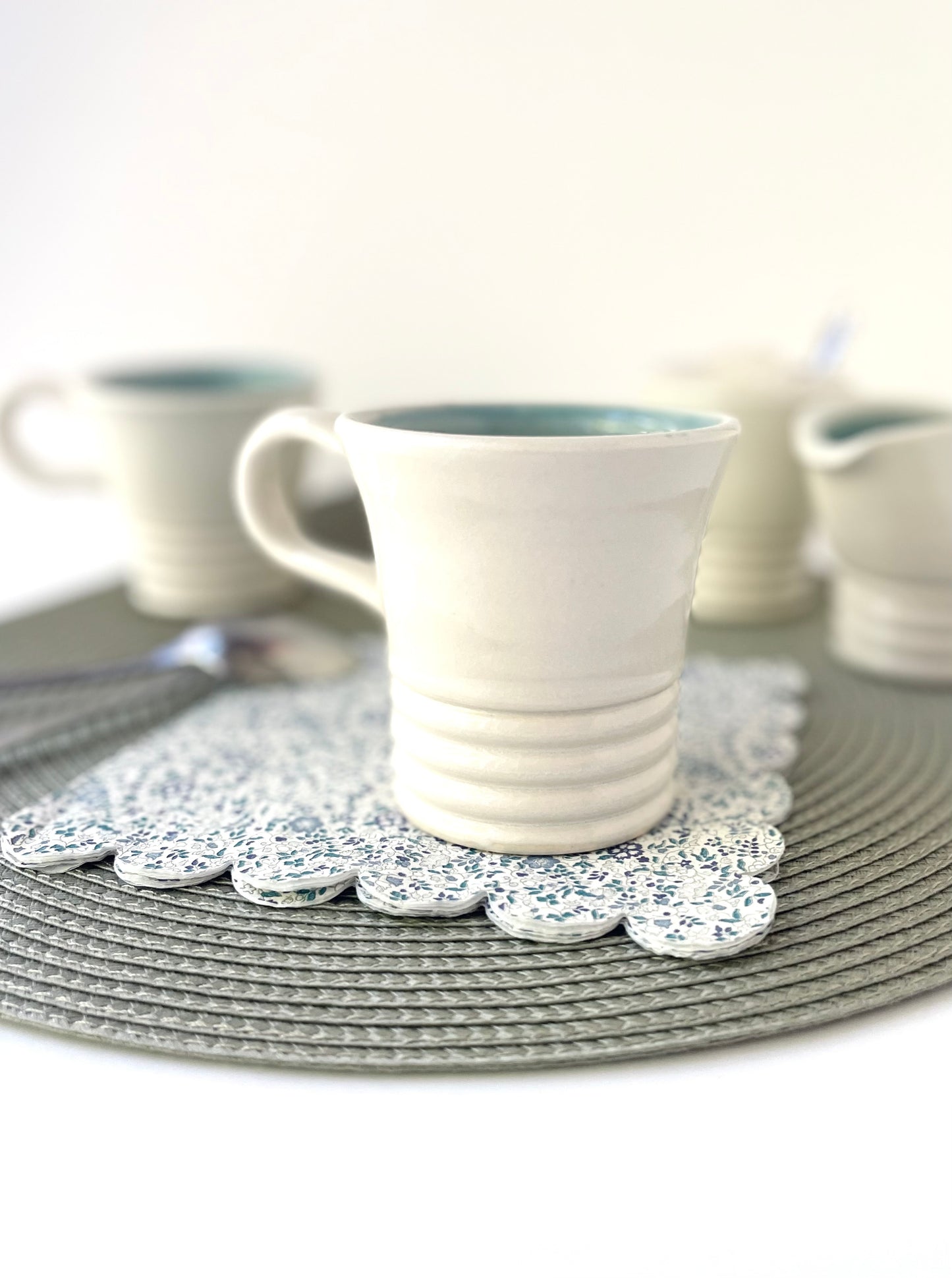 White and Celadon Tea Cup 1