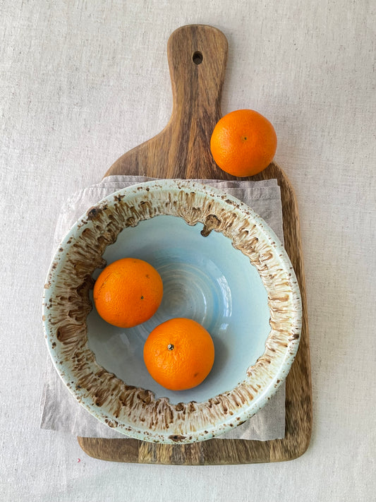 Blue and Birch Bowl, 8 inch