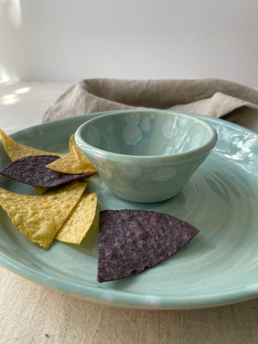 Chip & Dip Set, 2-Piece, Turquoise with Crystals