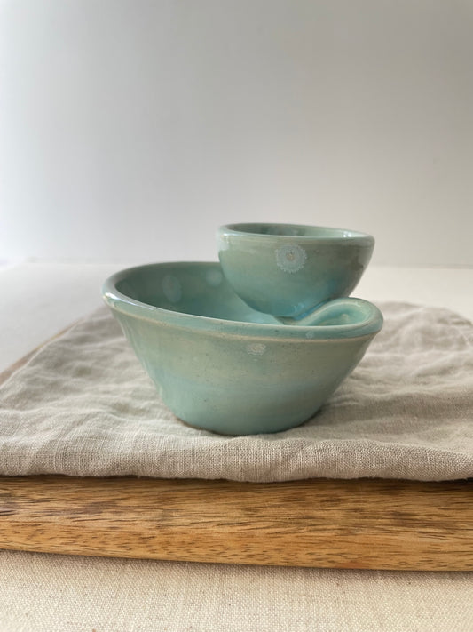 Turquoise with Crystals Olives Bowl